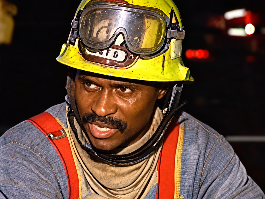 Romeo Brooks as a firefighter